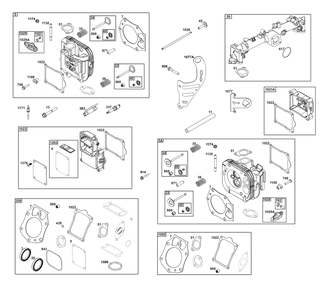 Cylinder Head Group Diagram and Parts List for 61A777-0100-J1 400000 - 699999 Briggs and Stratton Engine